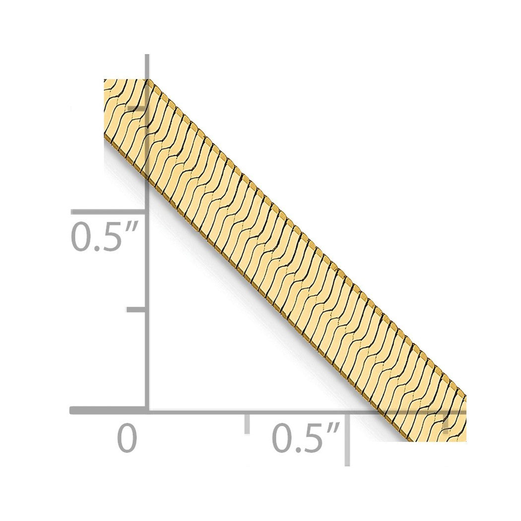 14 Karat Yellow Gold Herringbone Chain Bracelet Q873