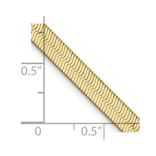 14 Karat Yellow Gold Herringbone Chain Bracelet Q873