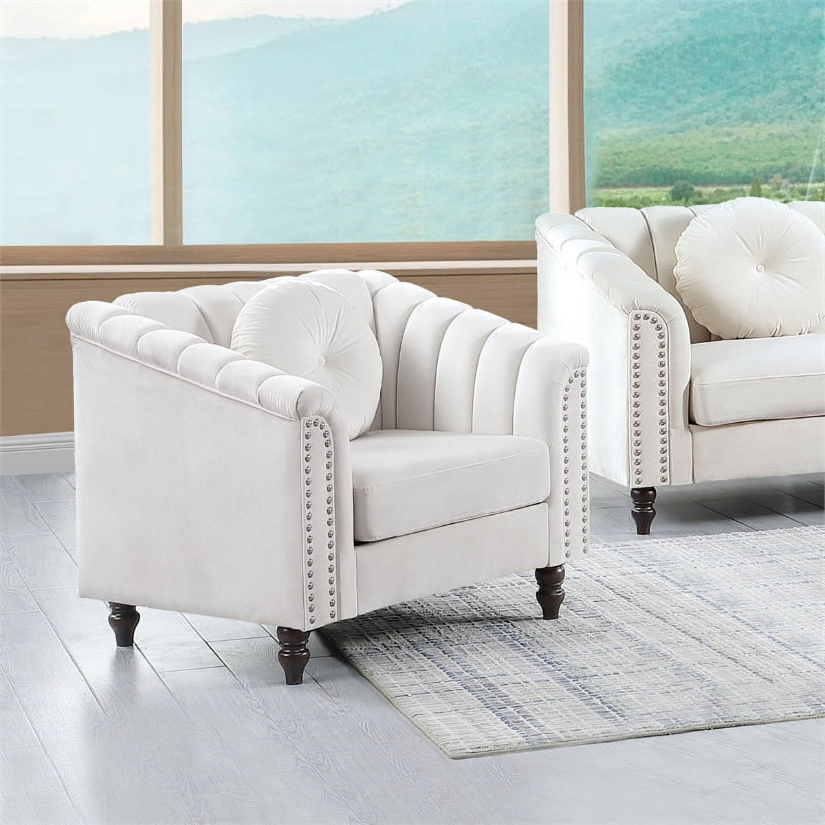 3 Piece Velvet Sofa Loveseat and Chair S15423