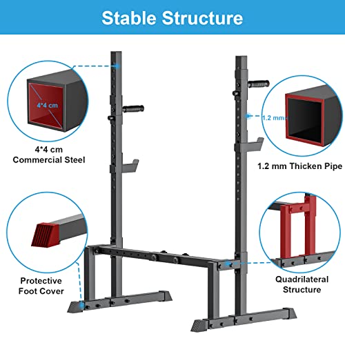 Adjustable Barbell Rack Squat Stand Bench Press Rack 550LBS Max Load Weight Lifting V717838