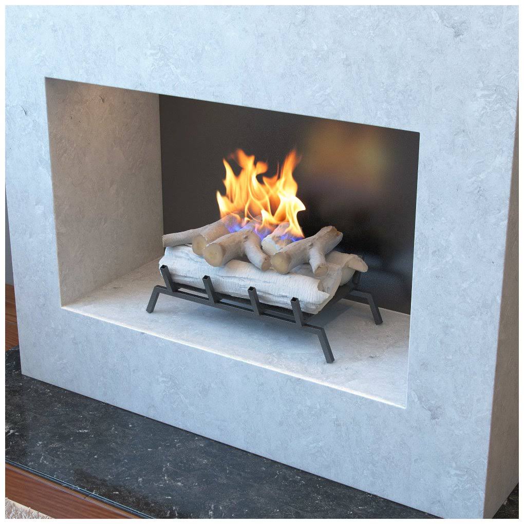 18 in. Birch Ethanol Fireplace Log Set with Burner Insert T50046