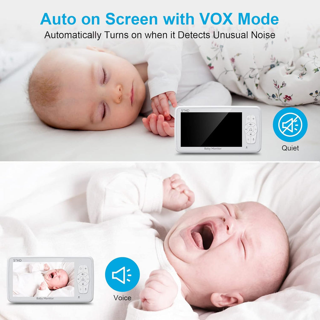 Video Baby Monitor with Camera and Audio, 5 Inch 720p HD Display Y1764