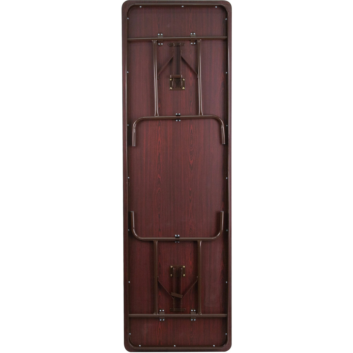 8-Foot Mahogany Melamine Laminate Folding Banquet Table D536