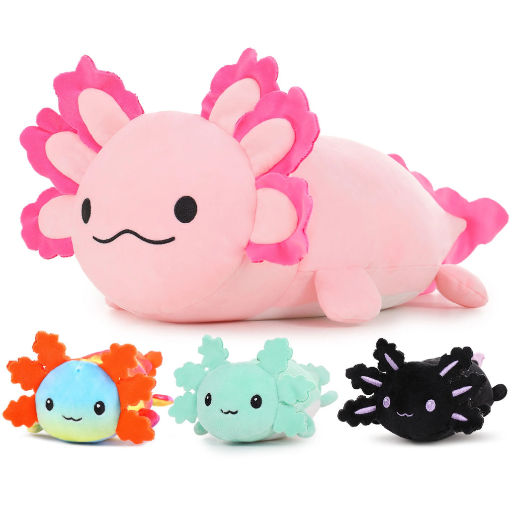 23.5" Giant Axolotl Stuffed Animals with 3 Babies Inside B560513