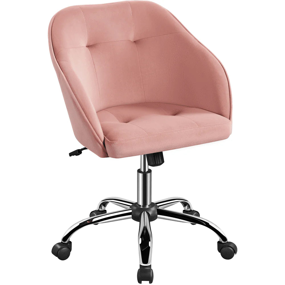 Pink Velvet Adjustable Swivel Office Chair E75423
