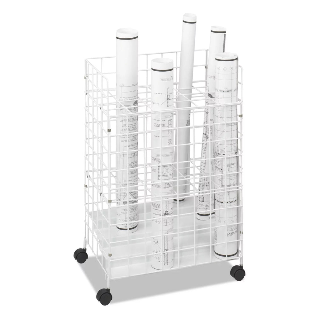 24 Compartment White Wire Roll Files D15814