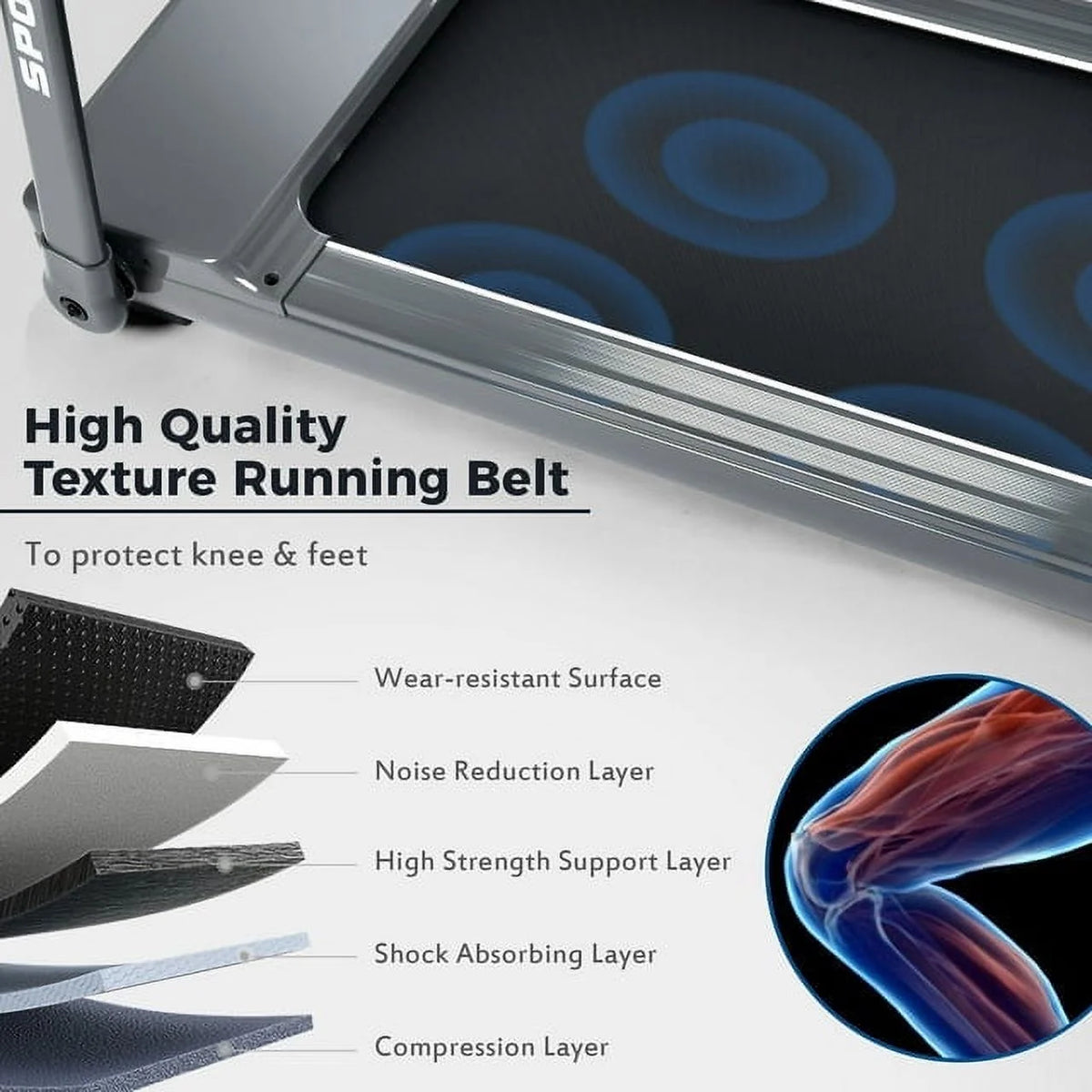 3.5HP Folding Incline Treadmill with 330lb Capacity Black S972