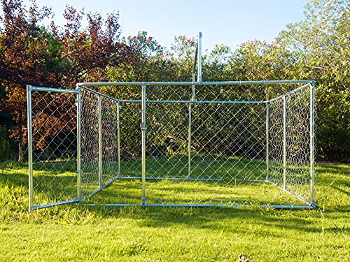 Large Heavy Duty Outdoor Dog Kennel with Water-Resistant Cover W6733