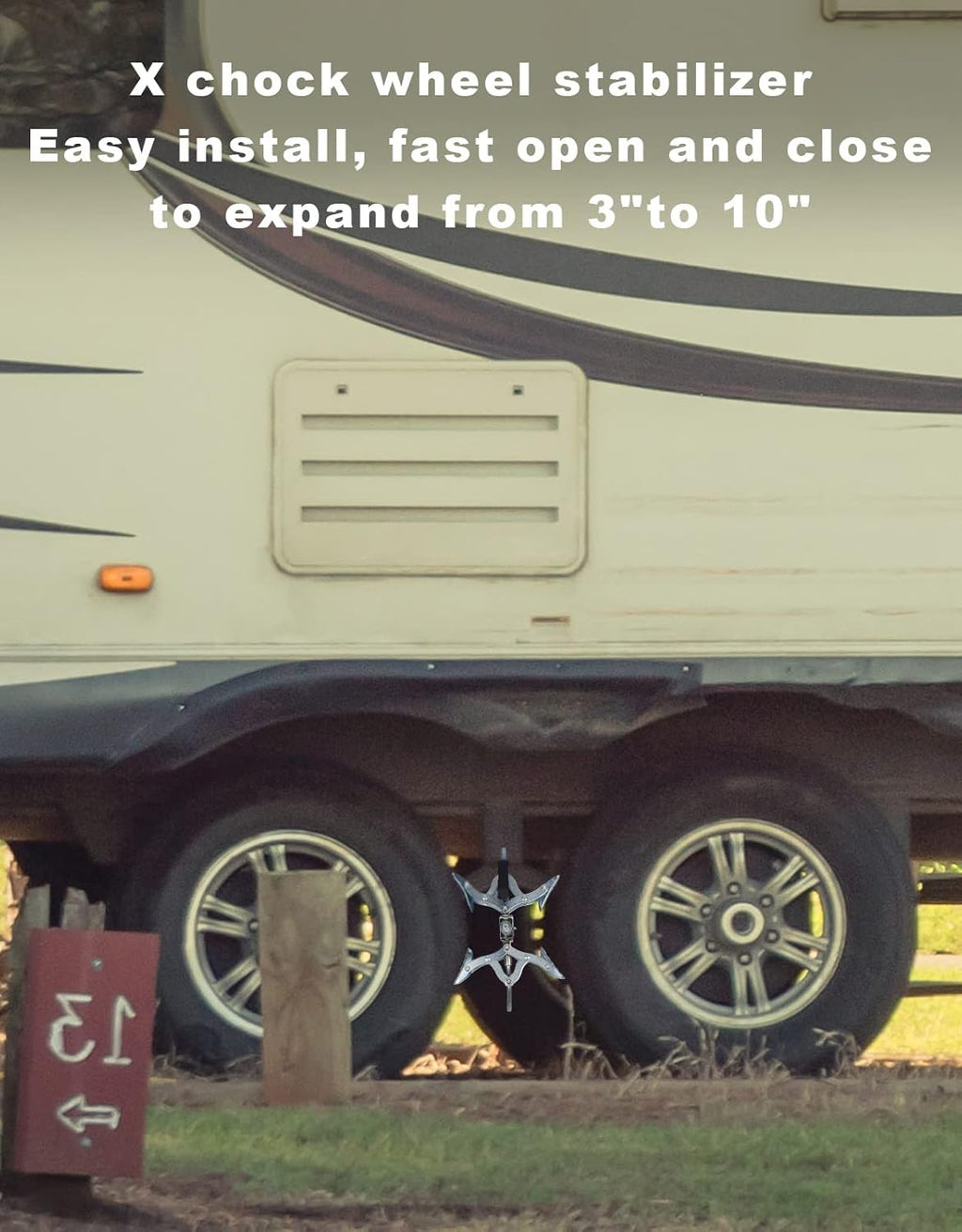 X-Shaped Wheel Chock Stabilizer for Travel Trailers, 2 set R85778