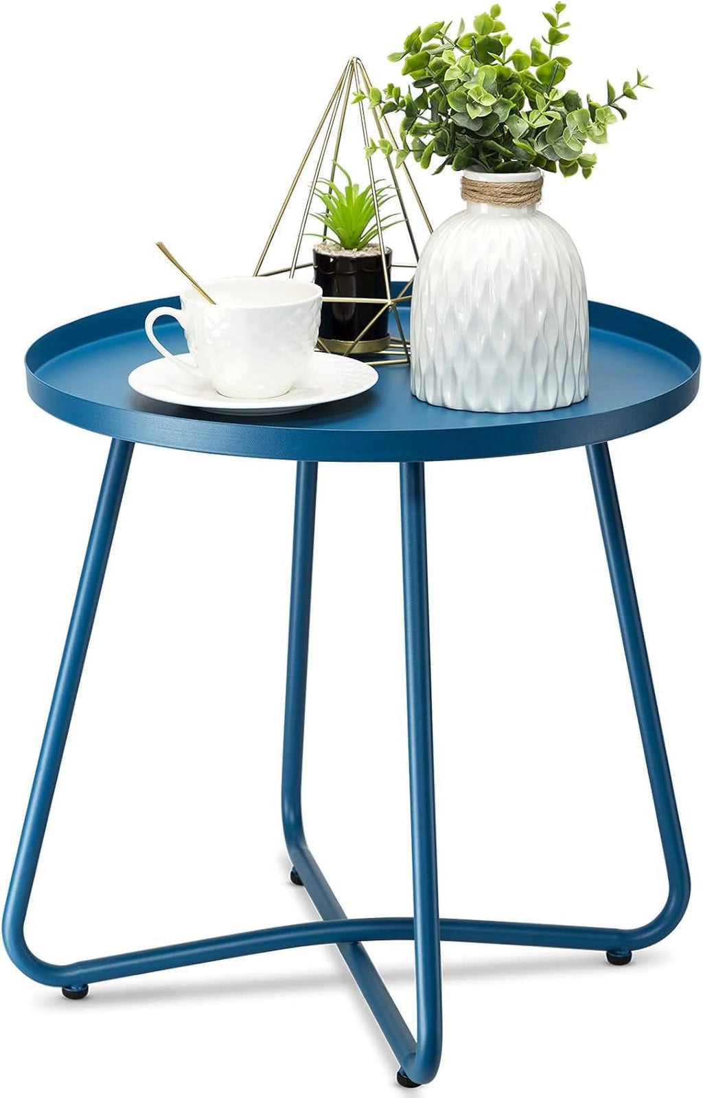 Black Round Steel Outdoor Side Table G467