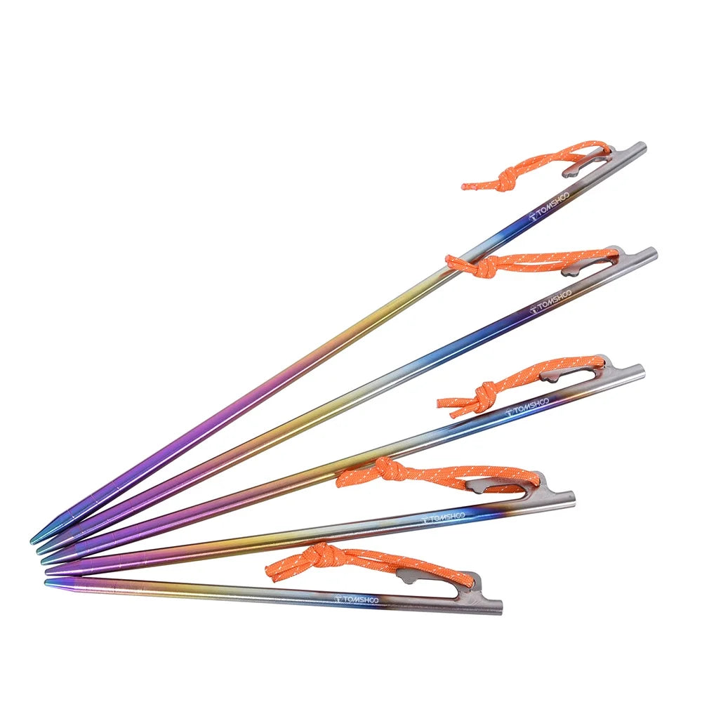 Titanium Tent Stakes 6pcs Ultralight with Reflective Loop (30cm) U6518