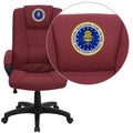 Burgundy Fabric Executive Office Chair W22091