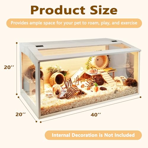 Extra Large Wooden Hamster Cage with Acrylic Sheets (32 x 16 x 16 Inch) D5541
