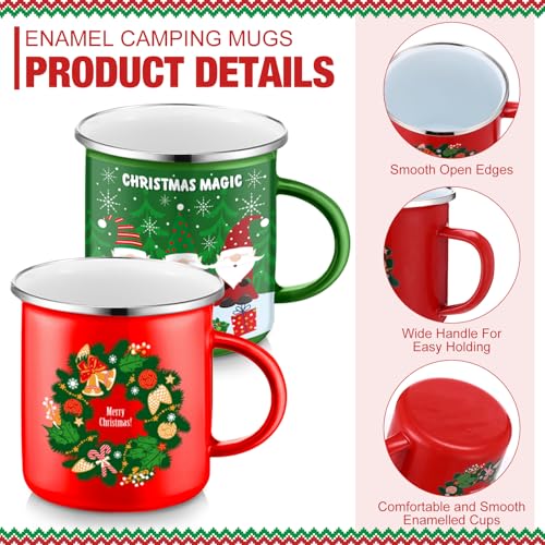16 Pcs 12 oz Enamel Mugs Set K4694