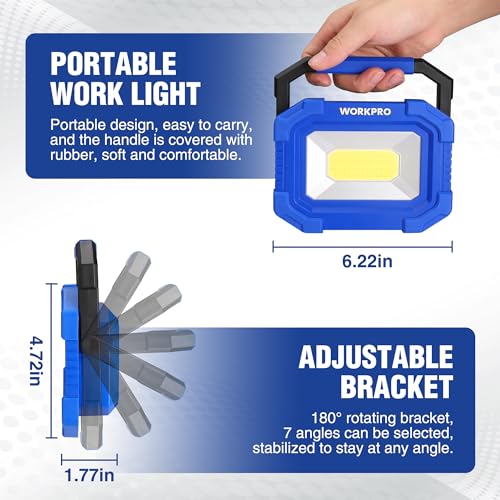 Rechargeable Magnetic LED Work Light 2000LM 2 Pack V914