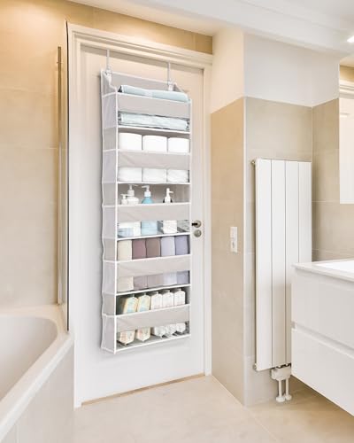 Over Door Hanging Storage Organizer with 5 Large Pockets and Clear Window K77914