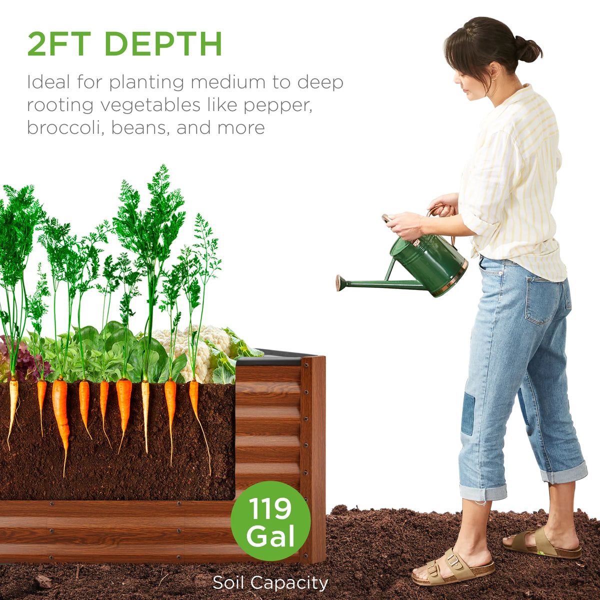 4x2x2ft Outdoor Metal Raised Garden Bed U3457