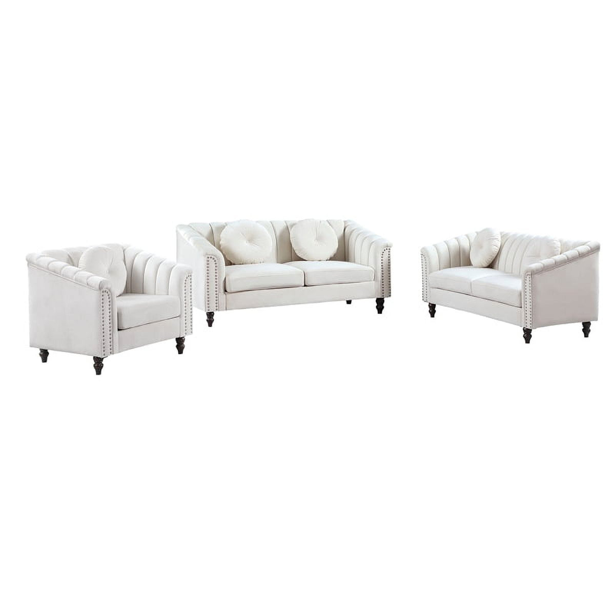 3 Piece Velvet Sofa Loveseat and Chair S15423