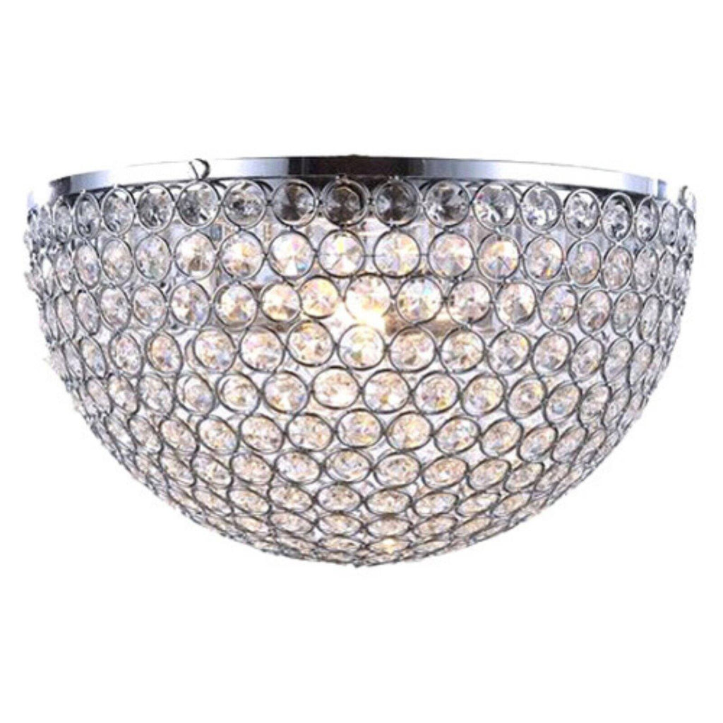2 Light Chrome Clear Crystal Wall Mount T574