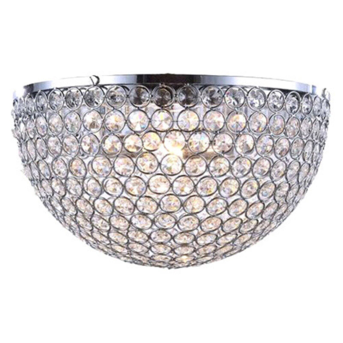 2 Light Chrome Clear Crystal Wall Mount T574
