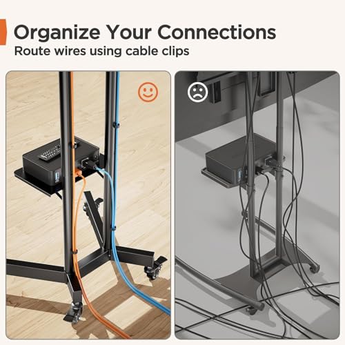 Rolling TV Stand on Wheels for 32-85 Inch Screens up to 132 lbs U65203