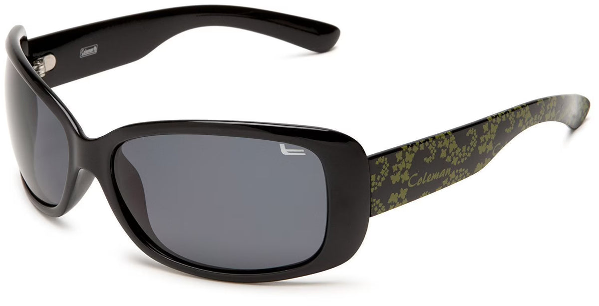 Black and Green Frame Smoke Lens Polarized Sunglasses N5860