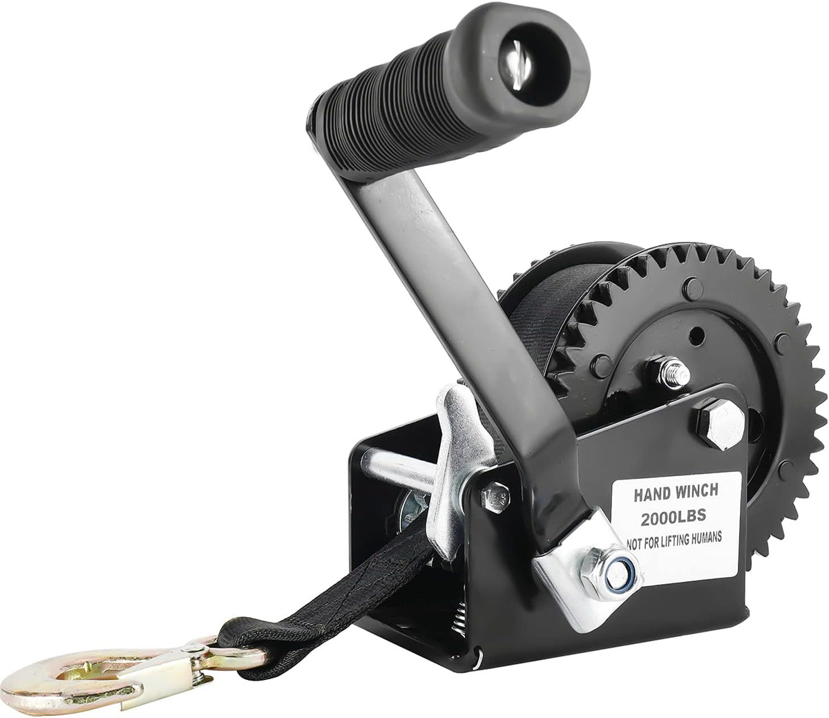Heavy Duty Hand Winch 2000LBS with 25-Foot Strap, Pack of 2 A346