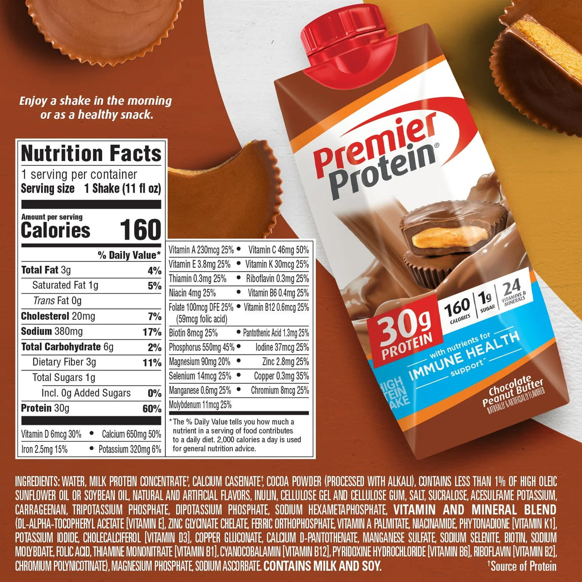 Chocolate Peanut Butter High Protein Shake, 11 fl oz, 4 Ct V5331