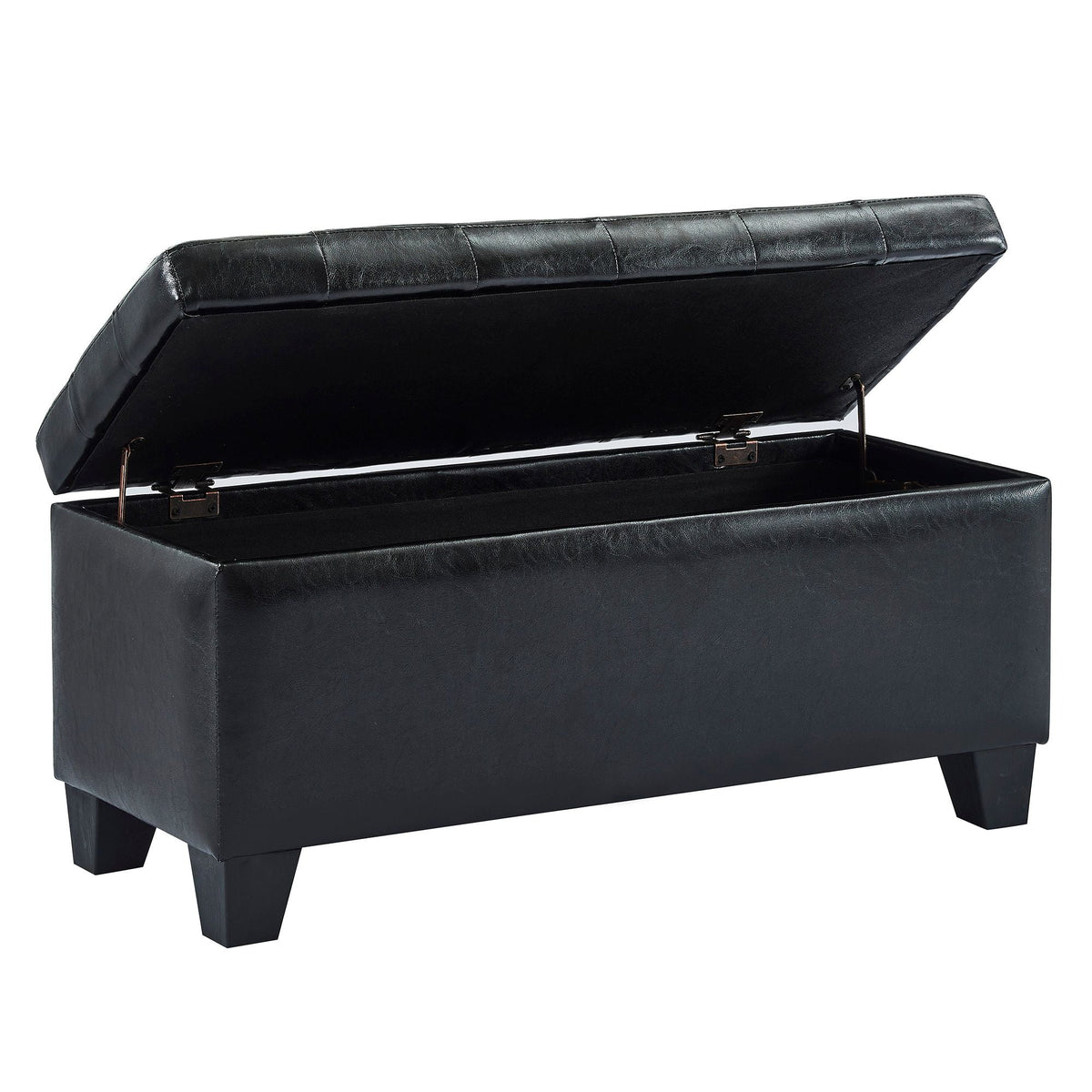 Black Rectangular Storage Ottoman Y458