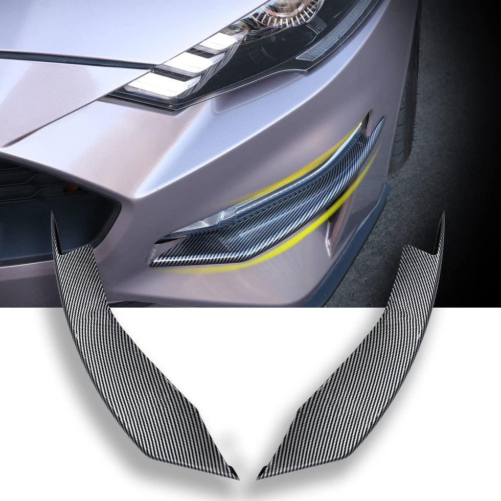 Front Bumper Winglets Fog Light Vent Canard Strip Trim Accessories for Ford Mustang 2018-2022 B386