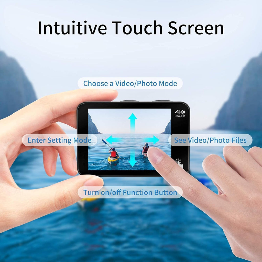 4K30FPS WiFi Action Camera Waterproof Sports Camera with Dual Touch Screen Display I811