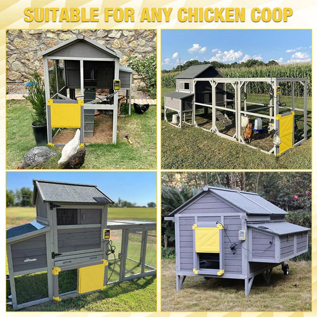 Solar Automatic Chicken Coop Door with Light Sensor M3704
