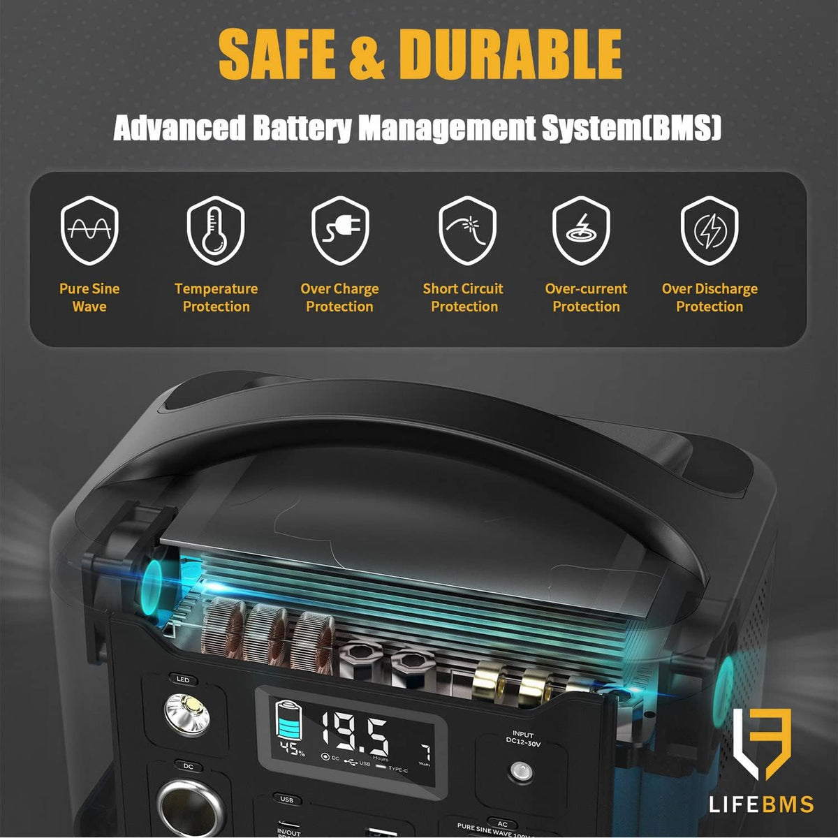 Portable Power Station 600W 626Wh Battery with 600W AC Outlet R31496