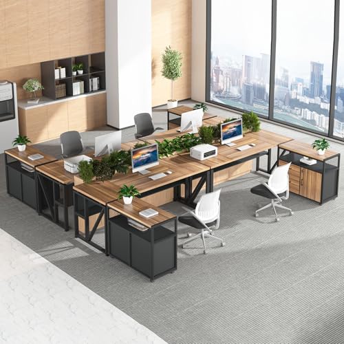 L Shaped Desk with Drawer Cabinet and File Cabinet O4430