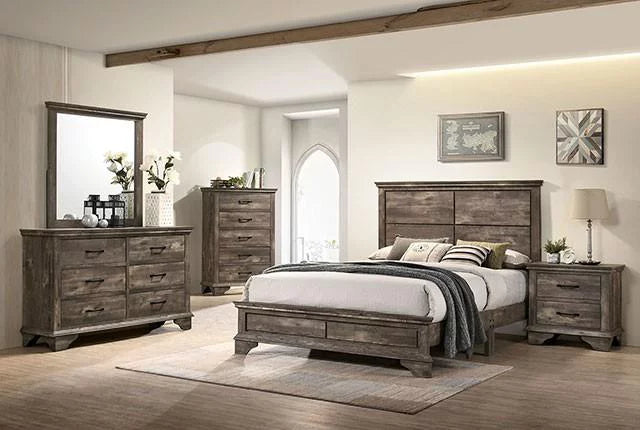 Gray Solid Wood King Bedroom Set 5pcs S1896