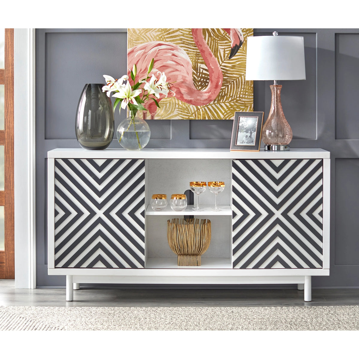 Mid-century Modern Buffet/Sideboard Tobacco Brown/Black X171628