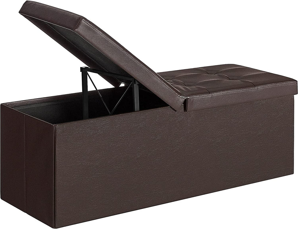 Black Folding Storage Ottoman Bench F751