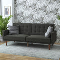 Gray Linen Convertible Futon T574633