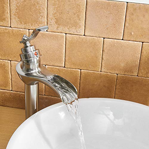 Brushed Nickel Single-Handle Vessel Sink Faucet D415986