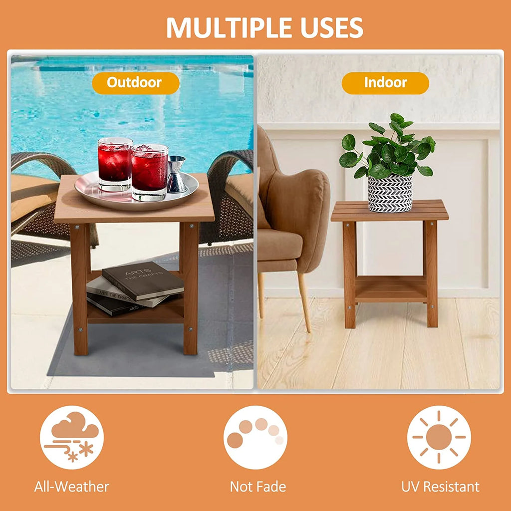 2-Tier HDPE Outdoor Side Table M1544