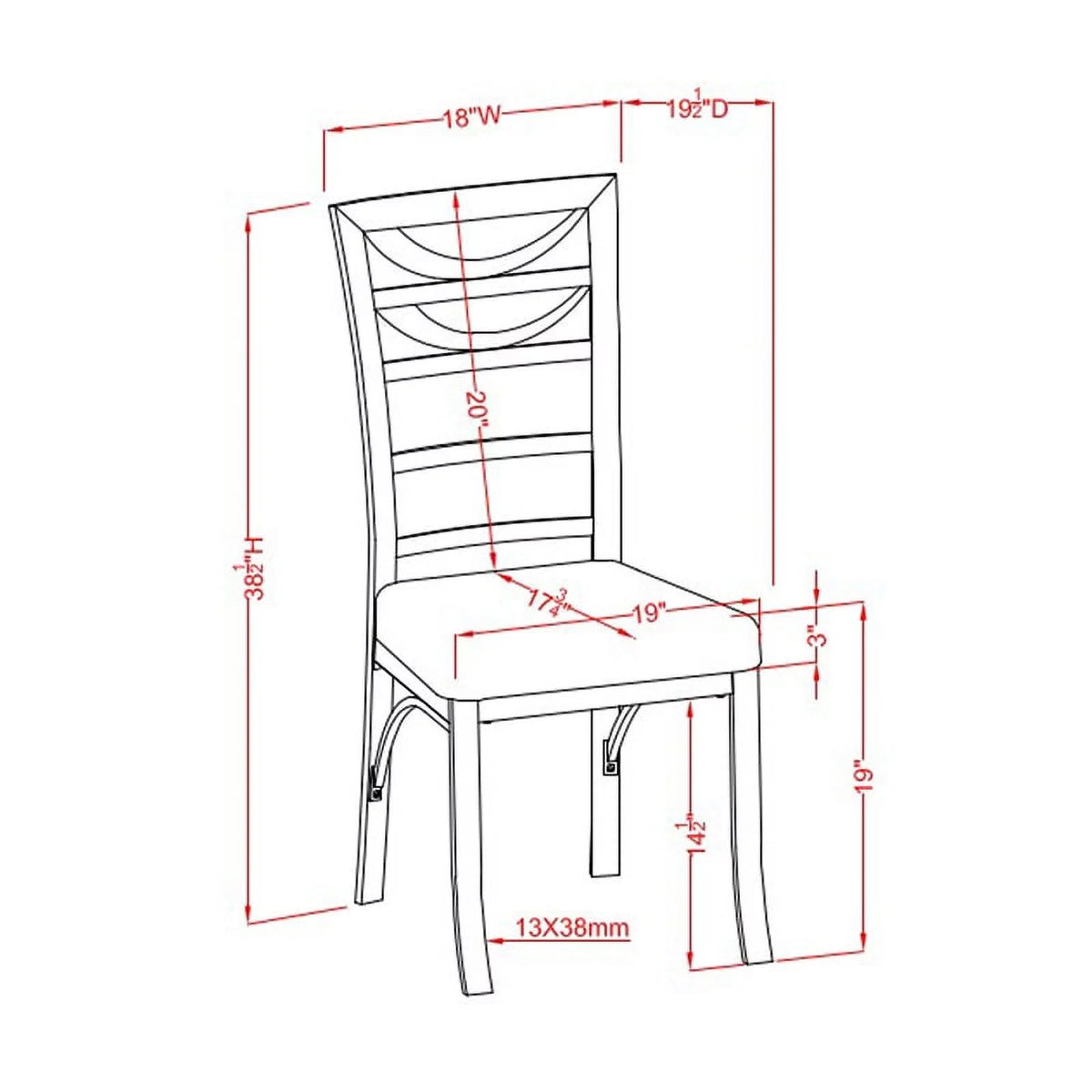 Stainless Steel Dining Chair Set of 2 P892410