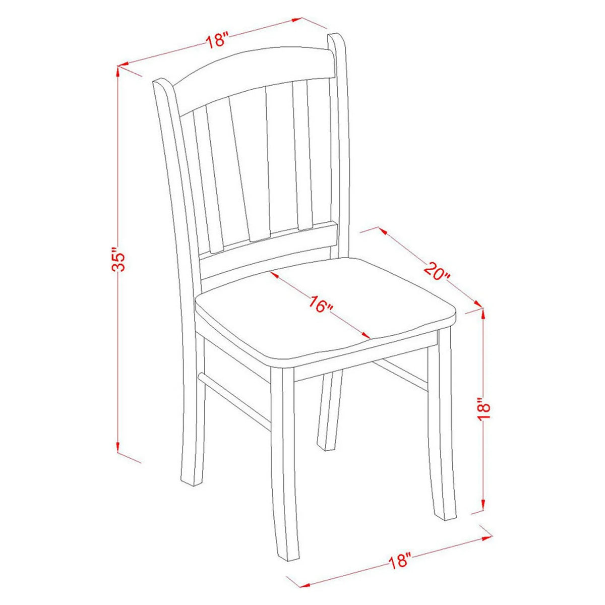 5 Pc Wood Dining Table Set with 4 Chairs Q371