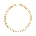 14k Yellow Gold Cuban Chain Diamond Cut Two Tone Bracelet P537