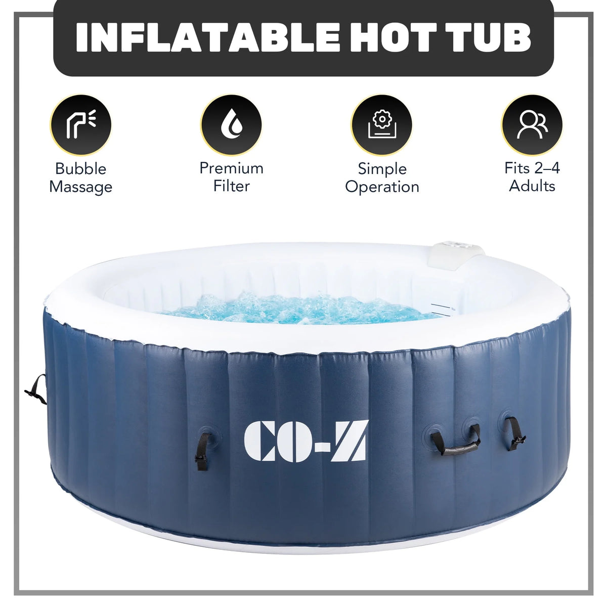 4-6 Person Blow-Up Hot Tub with Air Jets T712494