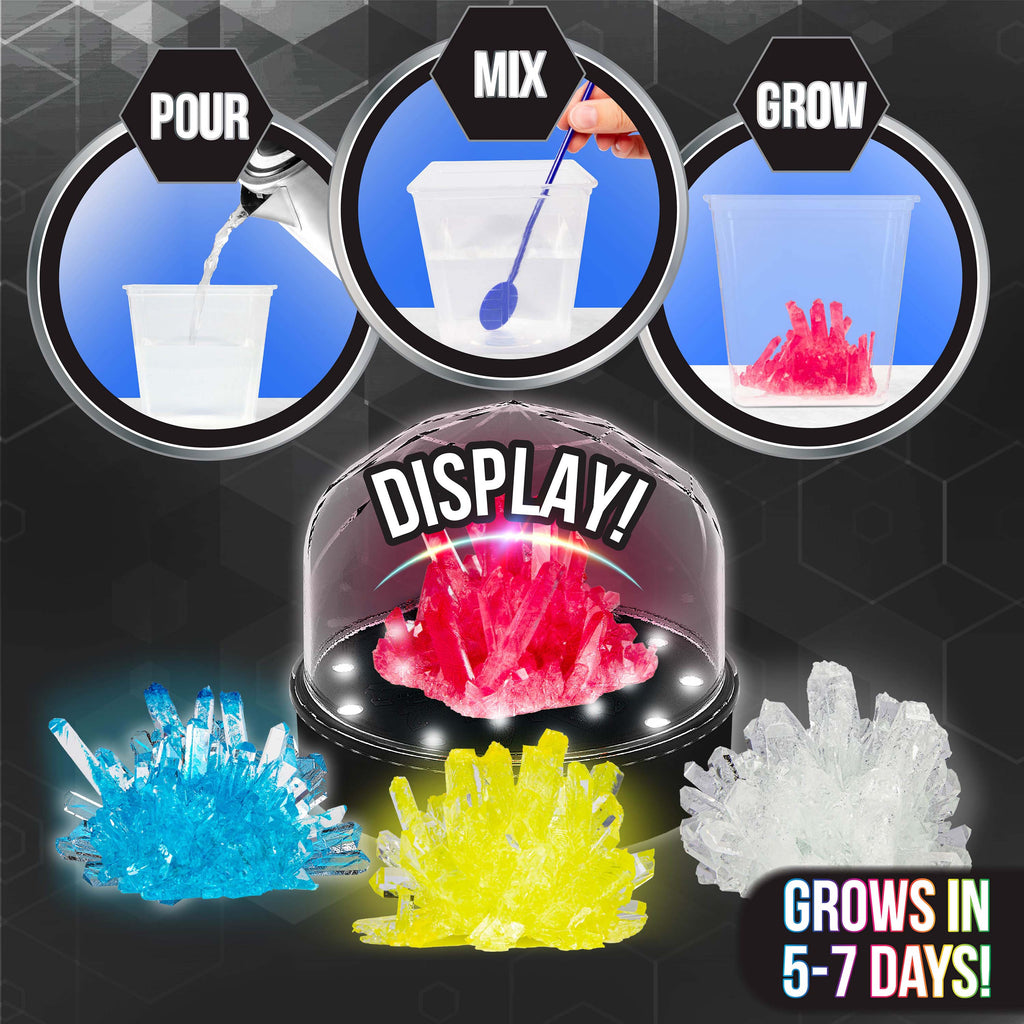 Crystal Growing Science Set with Light Up Display Dome Y34300
