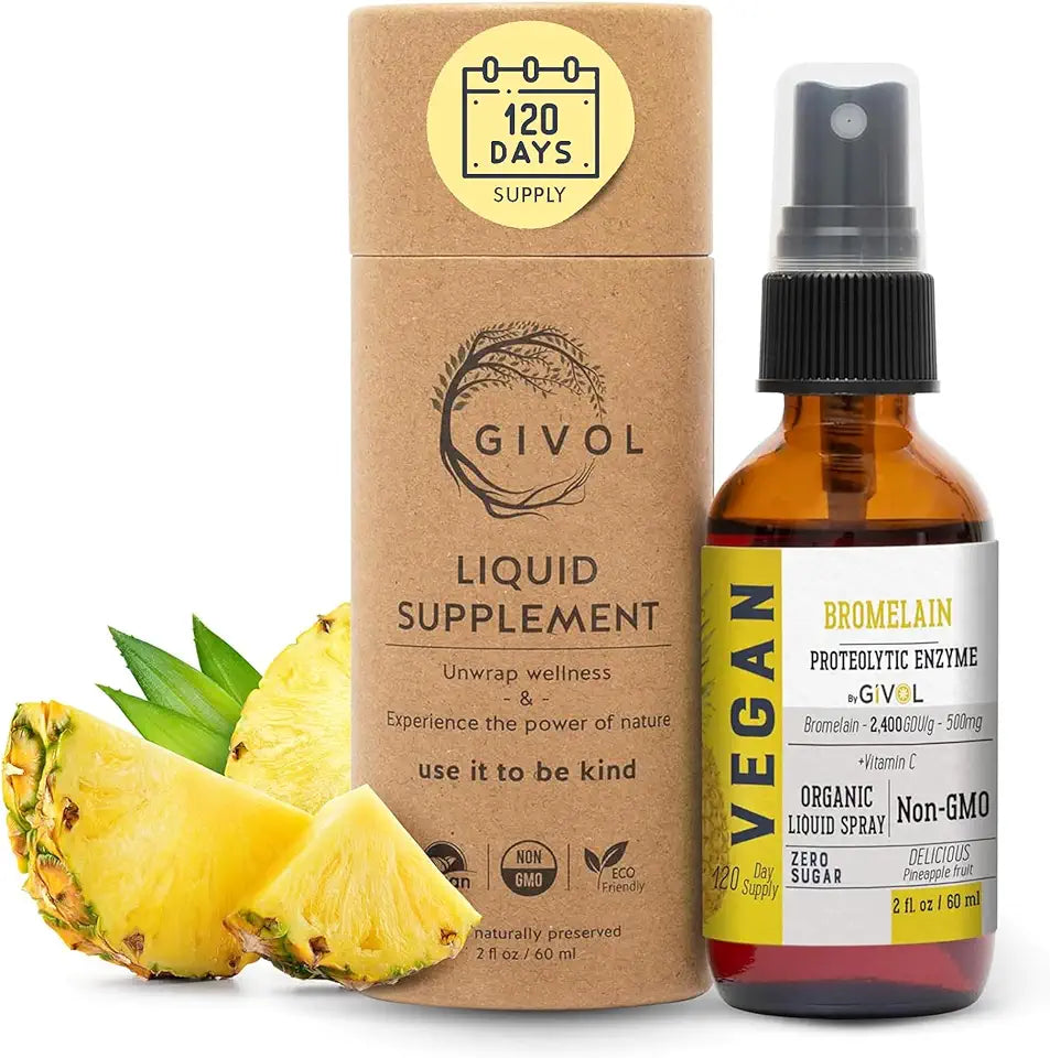 Organic Raw Bromelain Mist-Liquid Pineapple Extract 500mg 60ml P720