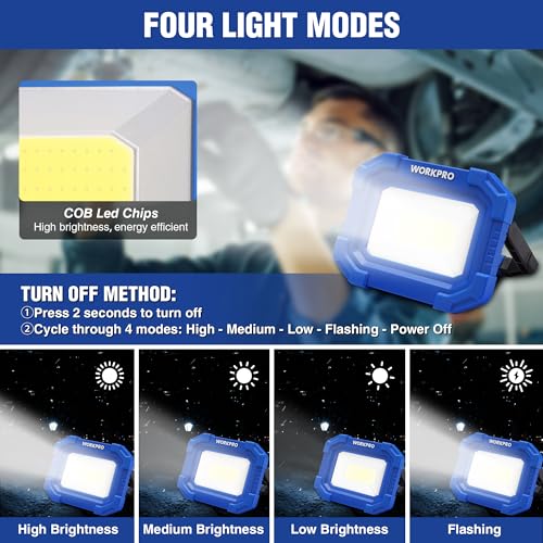Rechargeable Magnetic LED Work Light 2000LM 2 Pack V914