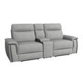 Light Grey Polyester Double Reclining Loveseat with Console S2526