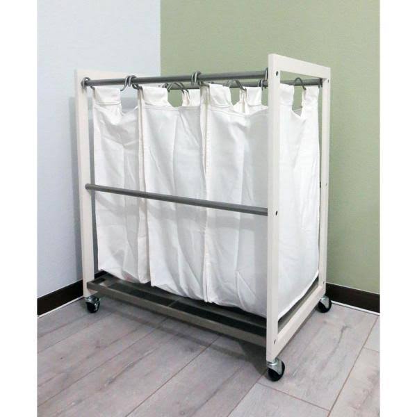 White 3 Bag Laundry Cart M573964