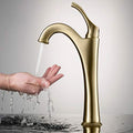Brushed Gold Vessel Bathroom Faucet with Pop-Up Drain H668